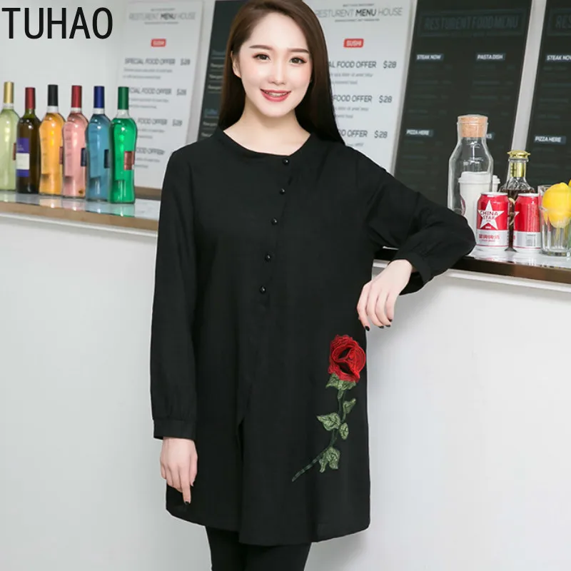 TUHAO 2019 Casual Women Flare Embroidered Shirts Blouse Top Femme Long Blouse Large Size 9XL 8XL 7XL 6XL Beautiful Vintage Shirt
TUHAO 2019 Casual Women Flare Embroidered Shirts Blouse Top Femme Long Blouse Large Size 9XL 8XL 7XL 6XL Beautiful Vintage Shirt