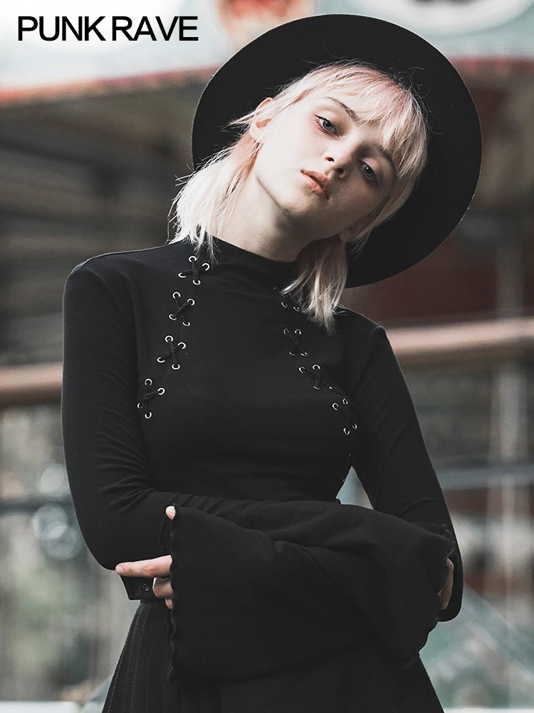 PUNK RAVE Harajuku Style High T-Shirt Women's Autumn and Winter New Dark Slim Knit Bottoming Shirt Long Sleeve Top
PUNK RAVE Harajuku Style High T-Shirt Women's Autumn and Winter New Dark Slim Knit Bottoming Shirt Long Sleeve Top