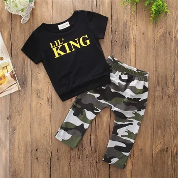 Boys Clothes Set Trendy Boy Short-sleeved Letter Top Shirt with Camouflage Trousers Long Pants Two-piece Suit Kids Clothes
Boys Clothes Set Trendy Boy Short-sleeved Letter Top Shirt with Camouflage Trousers Long Pants Two-piece Suit Kids Clothes