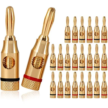 Banana Plugs Open Screw 24K Gold Plated Plugs o Jack Connector for Speaker Stereo Cable, 24-Pack (12 Red, 12 Black)
Banana Plugs Open Screw 24K Gold Plated Plugs o Jack Connector for Speaker Stereo Cable, 24-Pack (12 Red, 12 Black)