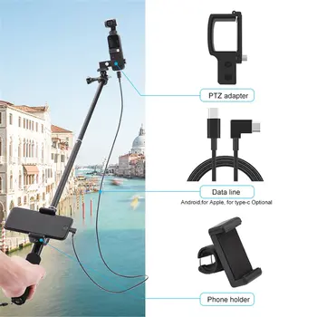 Selfie Stick Extension Rod Pole & Phone Holder Scalable Extension Monopod with Type-C to Type-C Cable for OSMO POCKET
Selfie Stick Extension Rod Pole & Phone Holder Scalable Extension Monopod with Type-C to Type-C Cable for OSMO POCKET