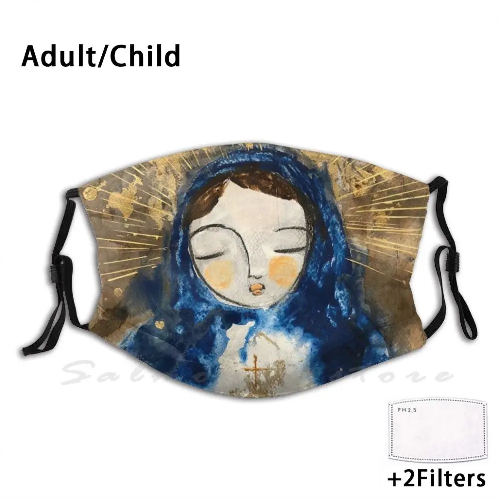 Little Virgin Mary Print Washable Filter Anti Dust Mouth Mask Virgin Mary Blue Gold Cross Girl Peace Blessing Bless
Little Virgin Mary Print Washable Filter Anti Dust Mouth Mask Virgin Mary Blue Gold Cross Girl Peace Blessing Bless