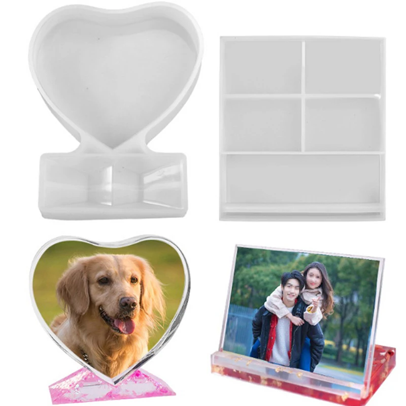 

Love Heart Photo Frame Casting Mold DIY Resin Decorative Craft Jewelry Making Silicone Mould Epoxy Resin Mold For Jewelry