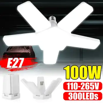 100W Garage Lamp Deform Light Foldable Fan Blade LED Pendant Light E27 Bulb 360 Degrees Angle Adjustable Ceiling Lamp AC110-265V
100W Garage Lamp Deform Light Foldable Fan Blade LED Pendant Light E27 Bulb 360 Degrees Angle Adjustable Ceiling Lamp AC110-265V