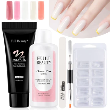 Crystal Poly UV Gel Manicure Set Fast Building Nail Kit Finger Extension Polygel Acrylic Jelly Polish Manicuring Set Tool BE1791
Crystal Poly UV Gel Manicure Set Fast Building Nail Kit Finger Extension Polygel Acrylic Jelly Polish Manicuring Set Tool BE1791