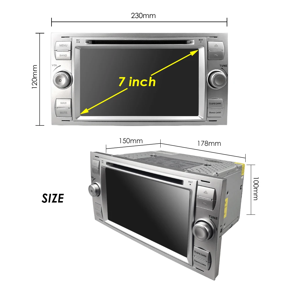 2020 автомобильный DVD 7 &quotgps для Ford Focus Transit C MAX Mondeo Fiest GPS навигация MirrorLink DAB +