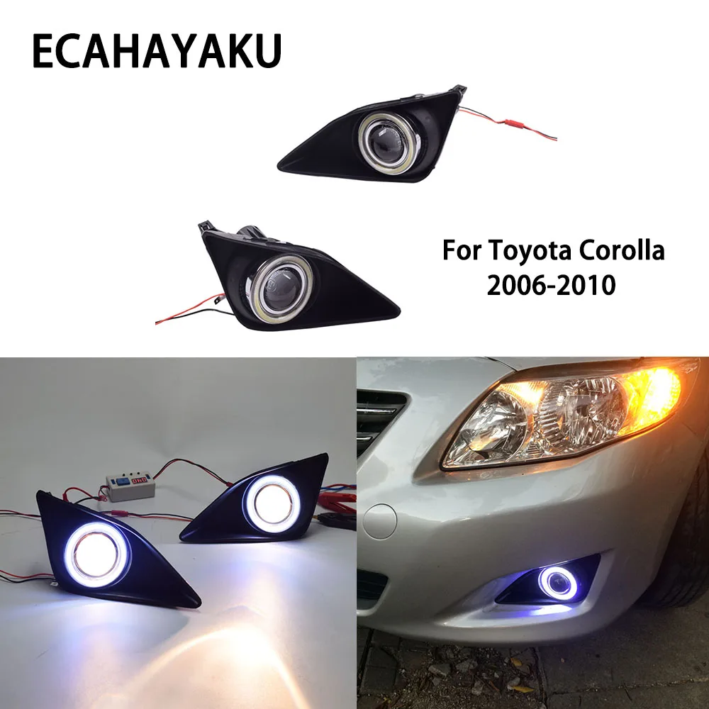 ECAHAYAKU LED COB angel eye led daytime running light DRL + halo Fog lamp + Projector Lens for Toyota corolla 2006-2010
ECAHAYAKU LED COB angel eye led daytime running light DRL + halo Fog lamp + Projector Lens for Toyota corolla 2006-2010