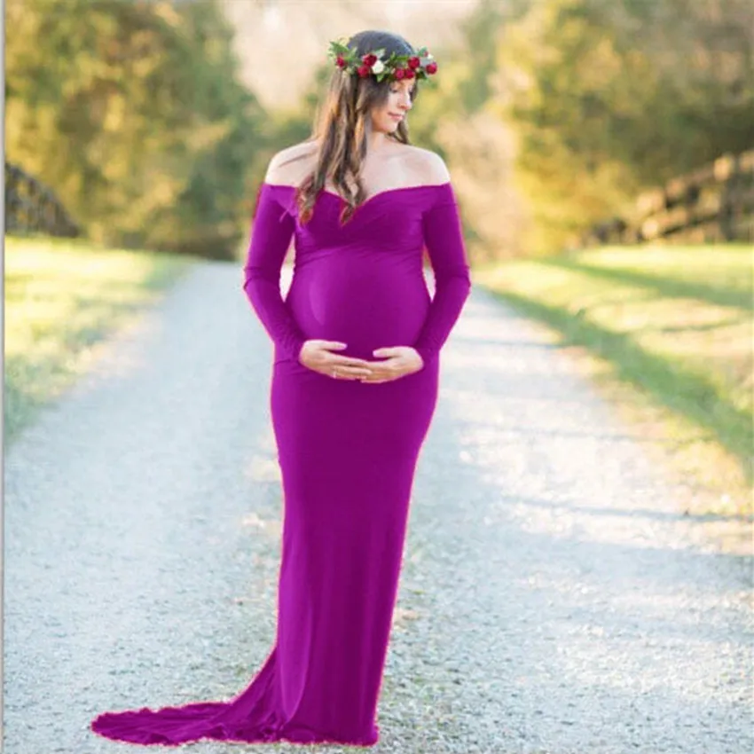 Платье для беременных реквизит фотосессии богемное платье с длинными рукавами