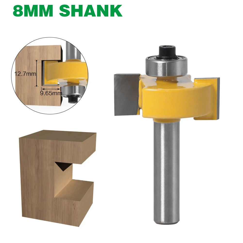 1PC 8MM Shank Milling Cutter Wood Carving T-Sloting Router Bit With Bearing Wood Slot T Type Rabbeting Woodwork Tool For Wood
1PC 8MM Shank Milling Cutter Wood Carving T-Sloting Router Bit With Bearing Wood Slot T Type Rabbeting Woodwork Tool For Wood