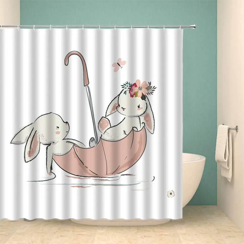 Animal Shower Curtain Set Rabbit Butterfly Umbrella Children Cartoon Home Bathroom Decoration 70×70 Inch with Hook Hole Pink
Animal Shower Curtain Set Rabbit Butterfly Umbrella Children Cartoon Home Bathroom Decoration 70×70 Inch with Hook Hole Pink