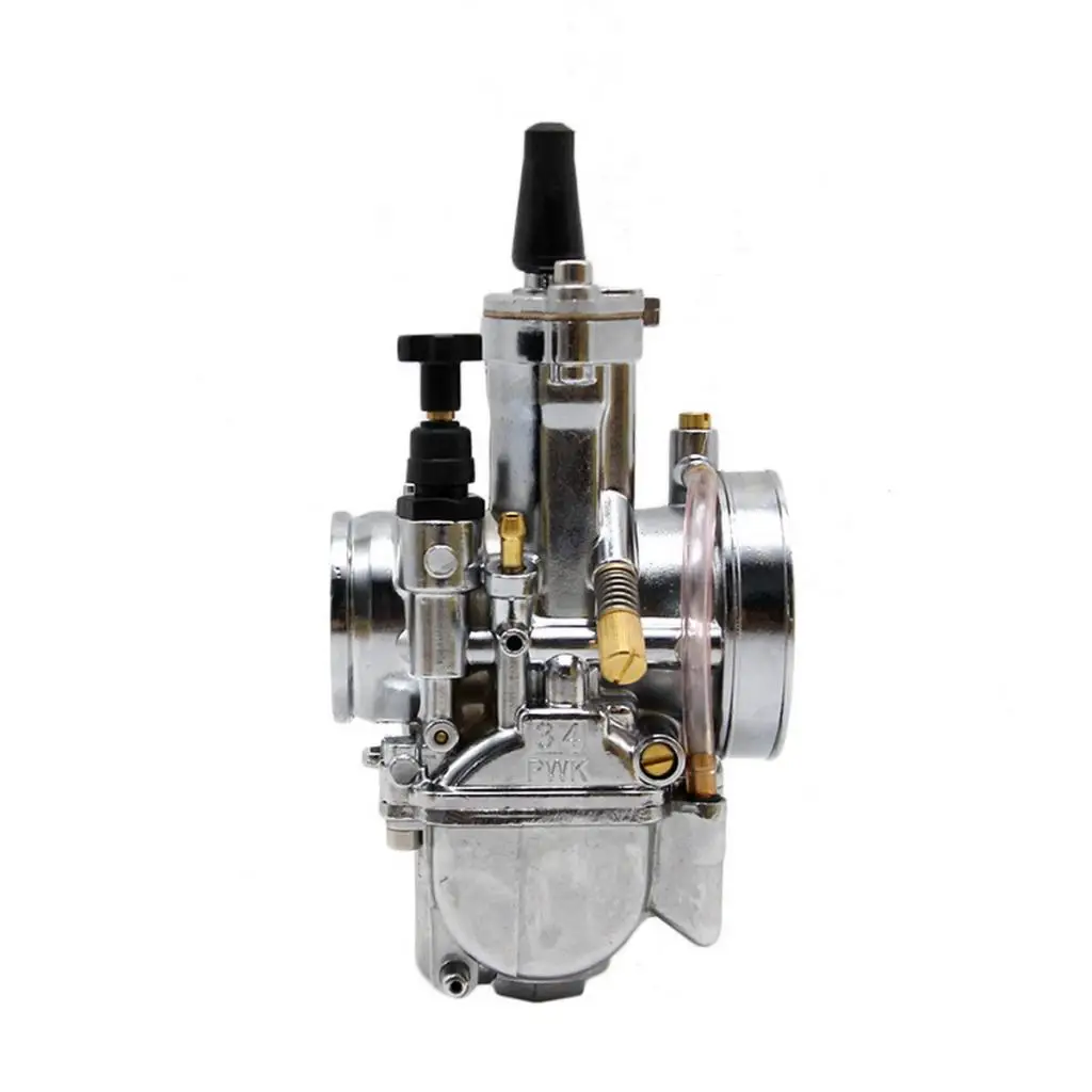 Motorcycle Carburetor 34mm Racing Flat Side for PWK Carb with Power Jet