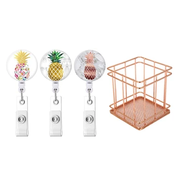 1 Pcs Wire Net Pencil / Pen Cup Square Iron Mesh Pen Desk Sorter & 3 Pcs Nurse Badge Reel Decorative Badge Holder
1 Pcs Wire Net Pencil / Pen Cup Square Iron Mesh Pen Desk Sorter & 3 Pcs Nurse Badge Reel Decorative Badge Holder