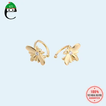 ElfoPlataSi Genuine Minimalist 925 Sterling Silver Gold Bees Clip On Earrings Ear Cuff For Women Sterling-silver-jewelry DS1814
ElfoPlataSi Genuine Minimalist 925 Sterling Silver Gold Bees Clip On Earrings Ear Cuff For Women Sterling-silver-jewelry DS1814