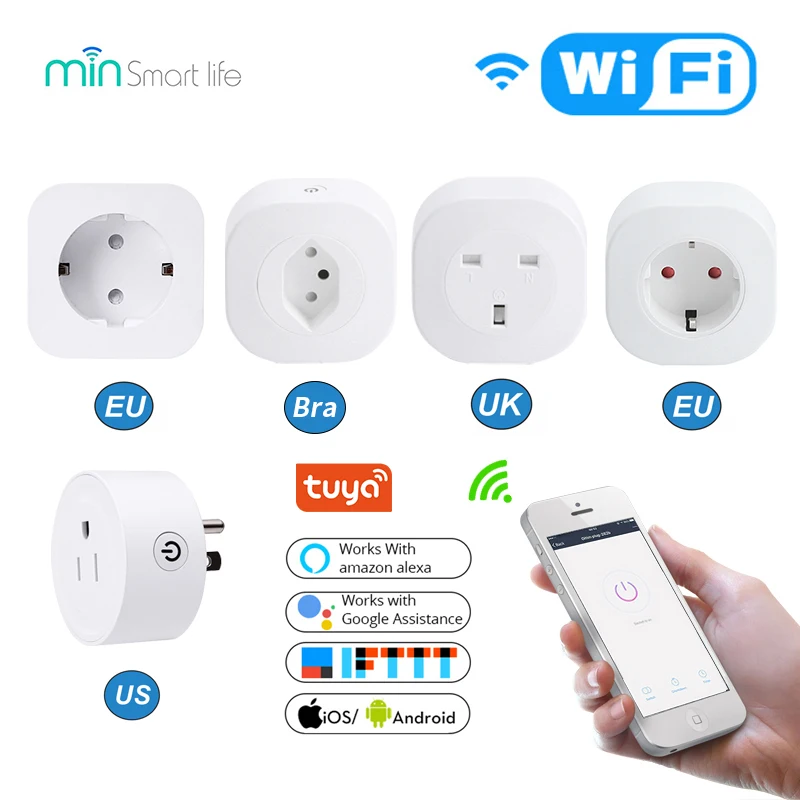 Min US EU UK Brazil Tuya Electrical Wifi Smart Socket Plug 16A Power App Remote Control Smart Home Works With Alexa Google IFTTT
Min US EU UK Brazil Tuya Electrical Wifi Smart Socket Plug 16A Power App Remote Control Smart Home Works With Alexa Google IFTTT