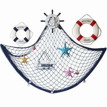 Mediterranean Ocean Style String Wall Hanging Fishing Net Home Decoration Figurines Subject Restaurant Decoration Accessories 
Mediterranean Ocean Style String Wall Hanging Fishing Net Home Decoration Figurines Subject Restaurant Decoration Accessories
