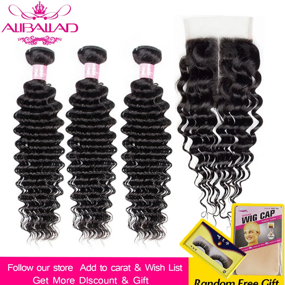 Aliballad Deep Wave Bundles With 5x5 Closure Natural Color Brazillian Hair Bundles With Closure Non-Remy Hair Extensions
Aliballad Deep Wave Bundles With 5x5 Closure Natural Color Brazillian Hair Bundles With Closure Non-Remy Hair Extensions
