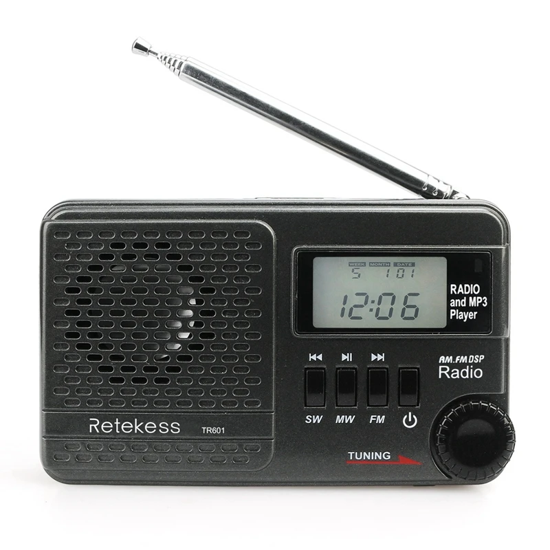 Retekess TR601 FM/AM/SW Pocket Radio Digital DSP Clock Radio Receiver MP3 Player 9K/10K Tuning Micro- SD Card Port USB Input
Retekess TR601 FM/AM/SW Pocket Radio Digital DSP Clock Radio Receiver MP3 Player 9K/10K Tuning Micro- SD Card Port USB Input
