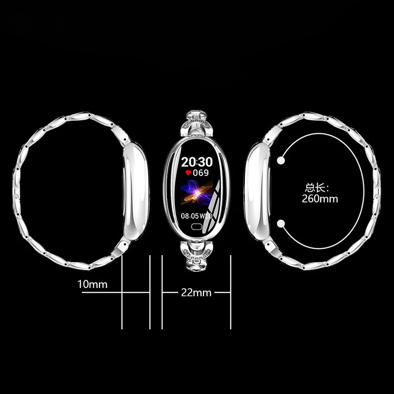 E68 Women Smart Bracelet Heart Rate Health Monitoring WeChat Sports Smart Reminder Bluetooth Wear Smart Bracelet
E68 Women Smart Bracelet Heart Rate Health Monitoring WeChat Sports Smart Reminder Bluetooth Wear Smart Bracelet
