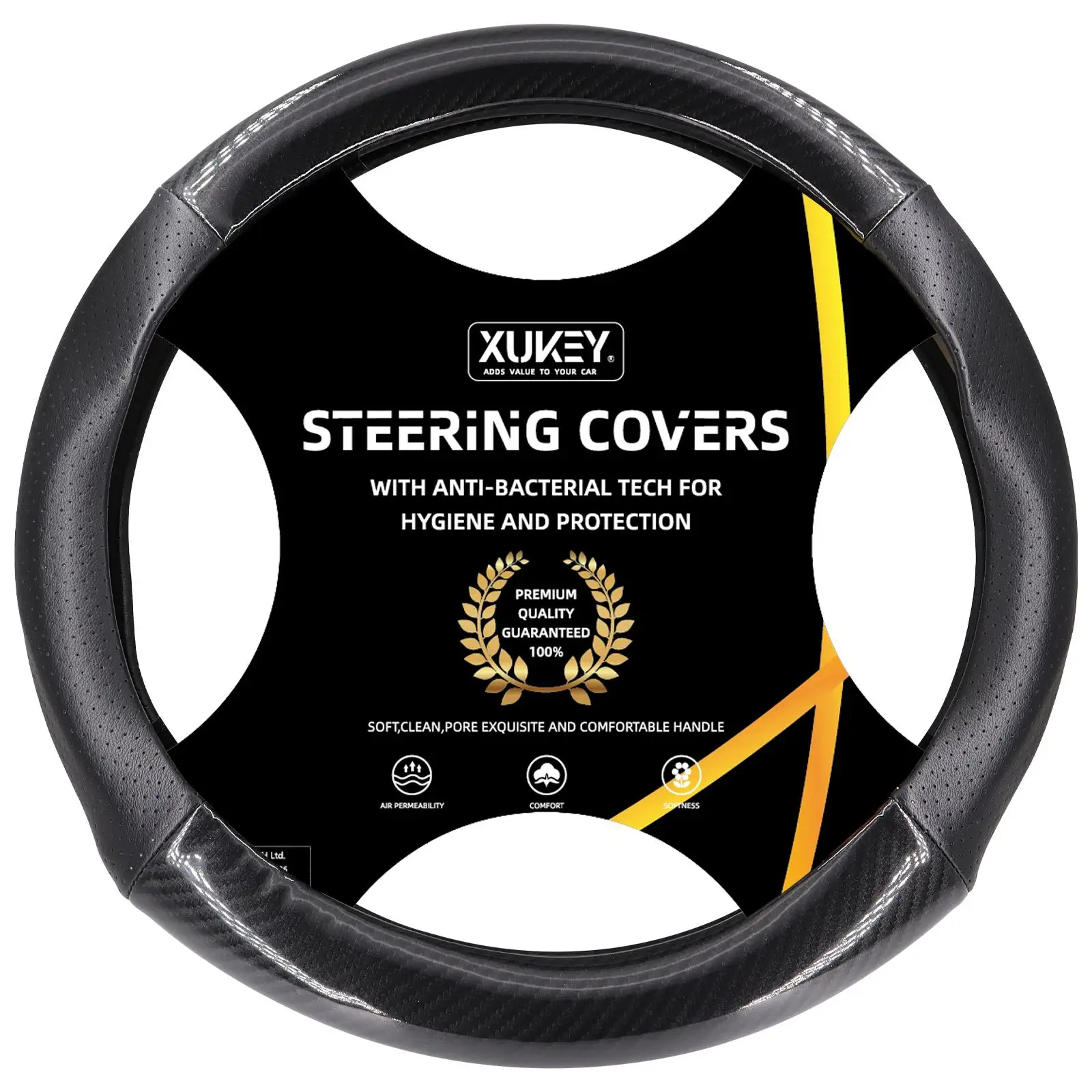 38CM 15" Carbon Fiber + Leather Car Steering Wheel Cover Non-slip Sweat Absorbing Wear Resistant Sports Fashion Car Interiors
38CM 15" Carbon Fiber + Leather Car Steering Wheel Cover Non-slip Sweat Absorbing Wear Resistant Sports Fashion Car Interiors