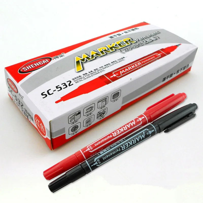 10 pcs Dual side color marker pen Permanent colors ink blue red black 1.0mm and 0.5mm ballpoint office School supplies FB875
10 pcs Dual side color marker pen Permanent colors ink blue red black 1.0mm and 0.5mm ballpoint office School supplies FB875