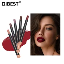 Qibest Lipstik Matte Tahan Air Velvet Lip Stick 15 Warna Seksi Merah Coklat Pigmen Makeup Matte Lipstik Kecantikan Bibir # H(China)