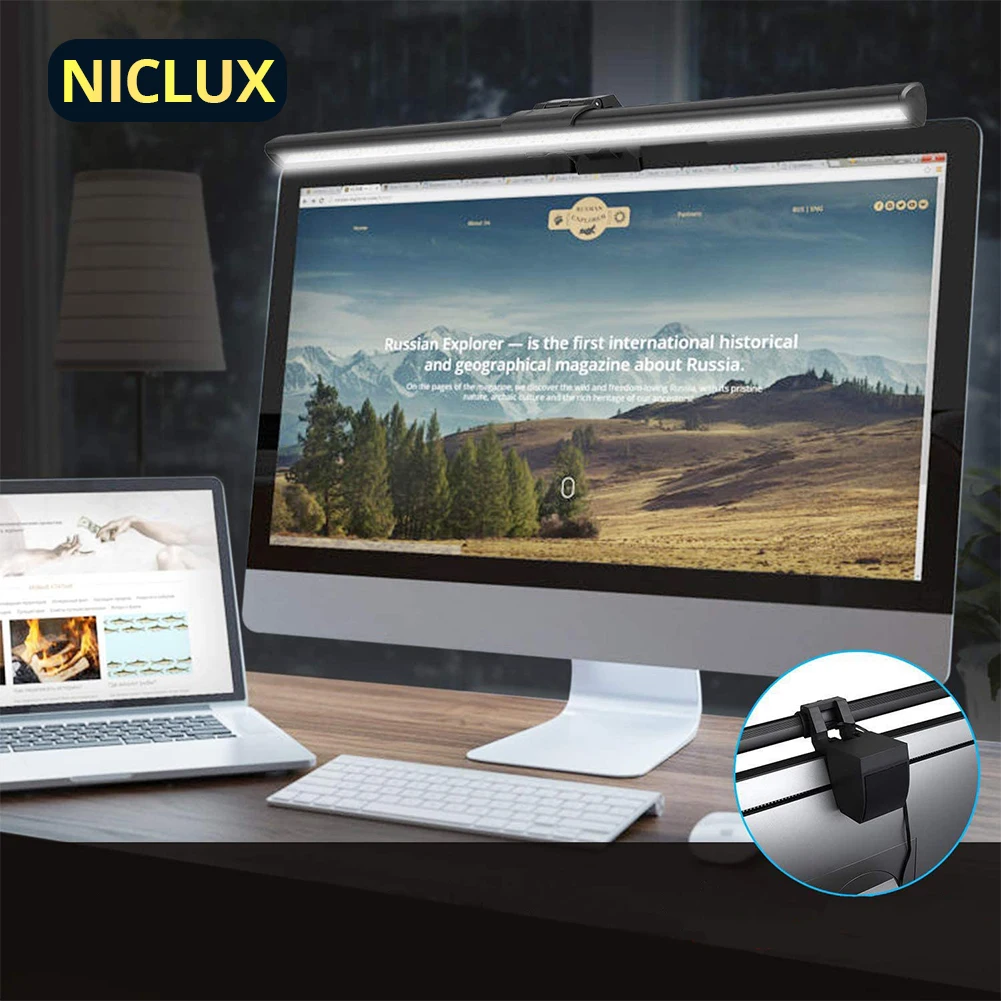 NICLUX LED Desk Lamps Dimmable Computer Screen Hanging Light USB Table Lamp Laptop Eye Protection Adjustable Reading Lamp Office
NICLUX LED Desk Lamps Dimmable Computer Screen Hanging Light USB Table Lamp Laptop Eye Protection Adjustable Reading Lamp Office