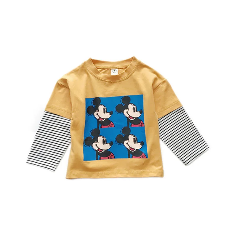 Baby Boy 2019 Mickey Long Sleeve Baby Clothes Girls Boys Fake Two-Piece Bottoming Shirt Children Spring Autumn Kids Clothing
Baby Boy 2019 Mickey Long Sleeve Baby Clothes Girls Boys Fake Two-Piece Bottoming Shirt Children Spring Autumn Kids Clothing