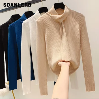 Fashion Scarf Collar Sweater Women's RetroTemperament Tight Sweater Long Sleeve Autumn and Winter Sweaters Jumper Femme
Fashion Scarf Collar Sweater Women's RetroTemperament Tight Sweater Long Sleeve Autumn and Winter Sweaters Jumper Femme