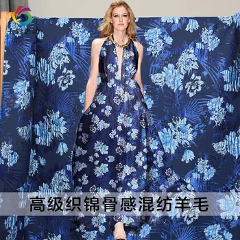 The cloth Blue Flower Brocade Little Hard Fabrics Wool and Polyester Materials Autumn Evening Dress Sewing Cloth Freeshipping
The cloth Blue Flower Brocade Little Hard Fabrics Wool and Polyester Materials Autumn Evening Dress Sewing Cloth Freeshipping