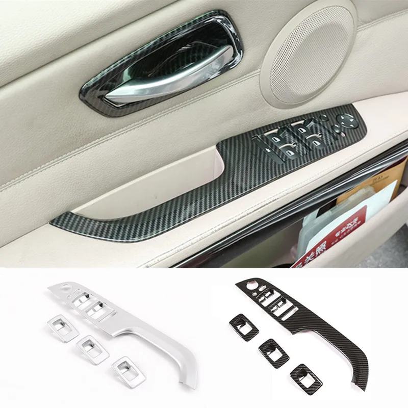 Car Styling Carbon Fiber Window Lifter Switch Button Frame Armrest Cover Sticker Trim For BMW E90 3 series Interior Accessories
Car Styling Carbon Fiber Window Lifter Switch Button Frame Armrest Cover Sticker Trim For BMW E90 3 series Interior Accessories