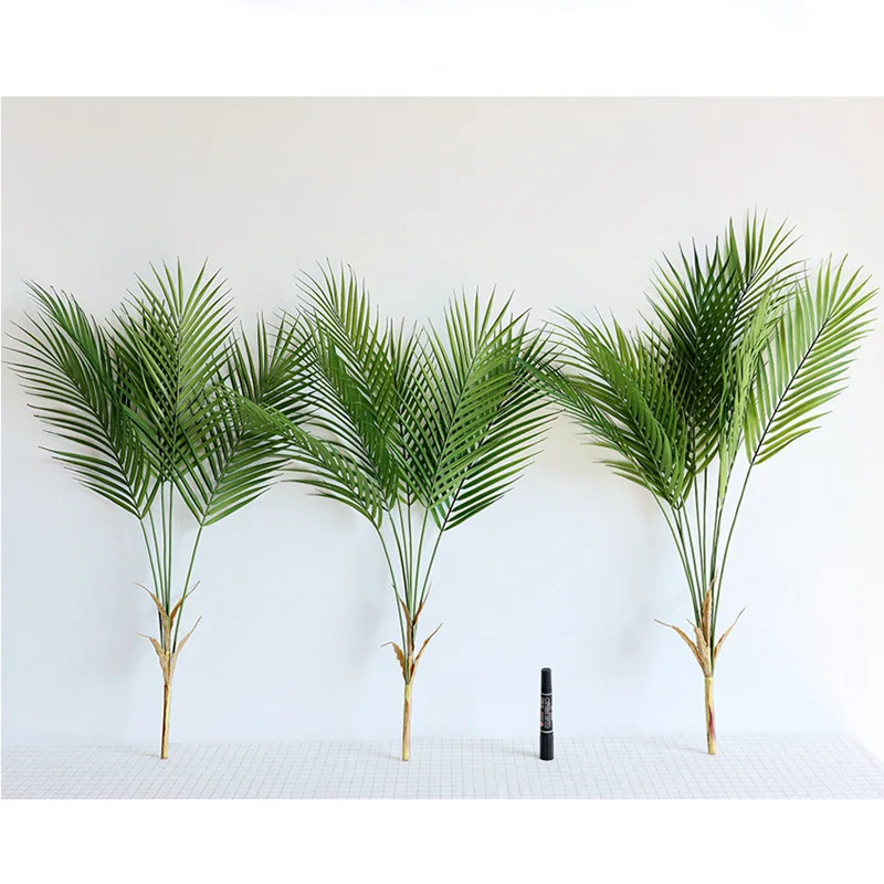 Generic Green Artificial Palm Leaf Plastic Plants Tropical Tree Branch