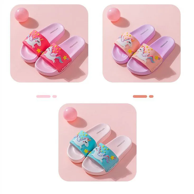 Rainbow Unicorn Summer Slippers For Girl Rainbow Unicorn Summer Slippers For Girl