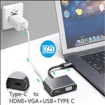 4 In 1 TYPE C To HDMI Adapter 4K VGA USB Audio Video Converter Adapters Convertor Accessories For Tablets Laptop PC Mobile Phone
4 In 1 TYPE C To HDMI Adapter 4K VGA USB Audio Video Converter Adapters Convertor Accessories For Tablets Laptop PC Mobile Phone