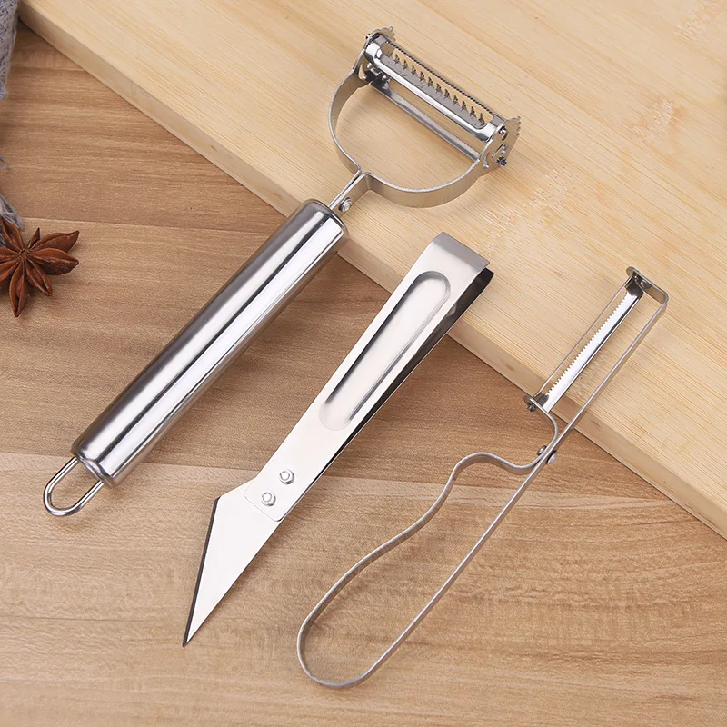 3pcs/set Stainless Steel Vegetable Peeler Multi-function Cutter Potato Carrot Grater Kitchen Tool Fruit Remover Peeling Knife 
3pcs/set Stainless Steel Vegetable Peeler Multi-function Cutter Potato Carrot Grater Kitchen Tool Fruit Remover Peeling Knife