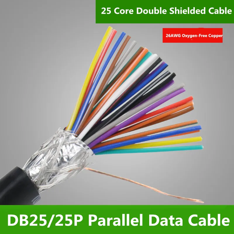 2M UL2547 26AWG 24AWG 25cores PVC Shielded Signal Wire DB25 25 Needle Connecting Cable Parallel Print Data Line | Обустройство дома