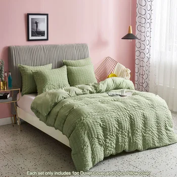 3pcs Accessories Solid Modern Comfortable Washable Gift Bedding Set Seersucker Quilt Cover Pillowcase Ultra Soft Queen Size
3pcs Accessories Solid Modern Comfortable Washable Gift Bedding Set Seersucker Quilt Cover Pillowcase Ultra Soft Queen Size