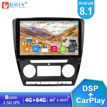 EKIY 10.1" IPS DSP Android 8.1 Car Radio 4G+64G For SKODA Octavia 2 2011 2012 2013 GPS Navigation Stereo Multimedia Player BT HU