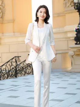 Spring Summer Suit Jacket Female Pink Korean-style Slim Fit White Three-quarter-length Sleeve Cotton Linen Suit Tops Versatile
Spring Summer Suit Jacket Female Pink Korean-style Slim Fit White Three-quarter-length Sleeve Cotton Linen Suit Tops Versatile