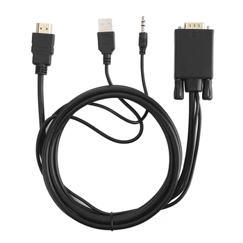 VGA to HDMI Adapter Cable HD Converter 1.8 Meters Cable with Audio + USB Power Supply Hot
VGA to HDMI Adapter Cable HD Converter 1.8 Meters Cable with Audio + USB Power Supply Hot