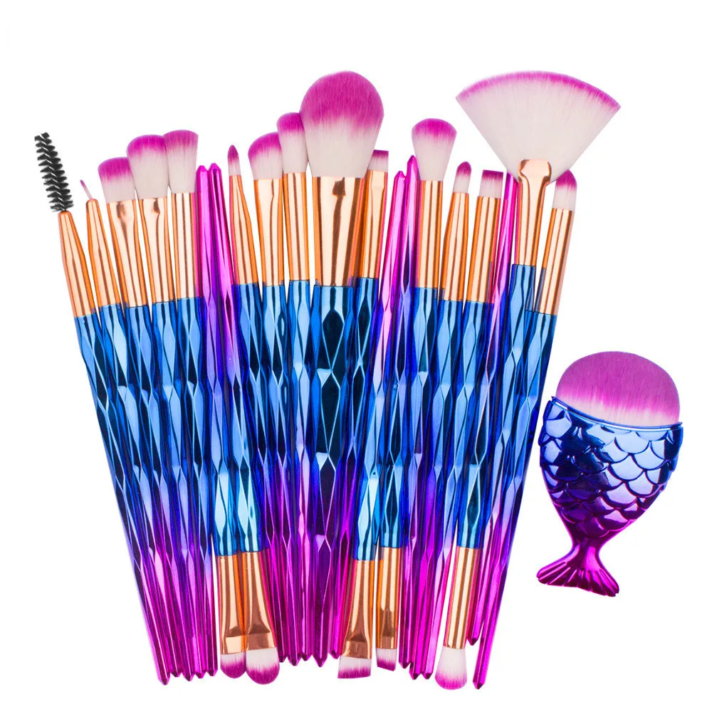 Hot 21 pcs Fish Tail Diamond Mermaid Makeup Brushes Set Foundation Powder Eyeshadow Contour Blending Face Cosmetic Brush Tool
Hot 21 pcs Fish Tail Diamond Mermaid Makeup Brushes Set Foundation Powder Eyeshadow Contour Blending Face Cosmetic Brush Tool