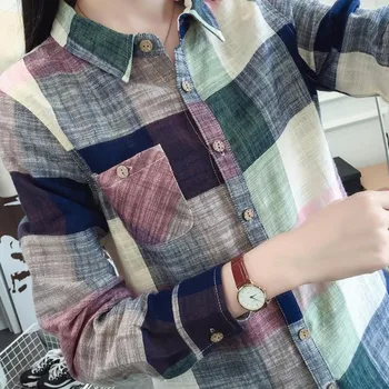 2018 Ladies Tops Casual Cotton Long Sleeve Plaid Shirt Women Slim Outerwear Blouse Tops Ladies Office Blouse 
2018 Ladies Tops Casual Cotton Long Sleeve Plaid Shirt Women Slim Outerwear Blouse Tops Ladies Office Blouse