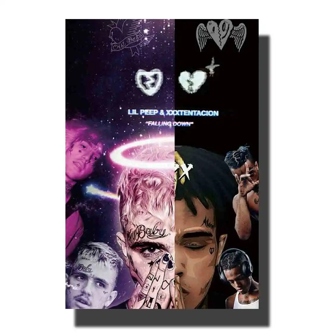 Художественный Шелковый плакат с принтом Декор для комнаты lil peep & XXXTentacion музыка