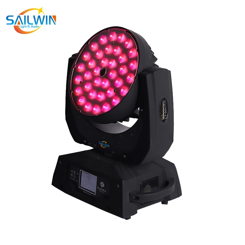 Фото UK Stock stage LED zoom wash 36x18W 6in1 RGBAW+UV moving head light For Disco Event Party Powercon | Лампы и освещение