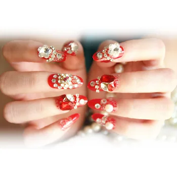 24Pcs/Set Adhesive False Nail Tips Red Shining Diamond Finished Round Fake Nails Full Cover for Wedding Bride Decoration LDO99
24Pcs/Set Adhesive False Nail Tips Red Shining Diamond Finished Round Fake Nails Full Cover for Wedding Bride Decoration LDO99