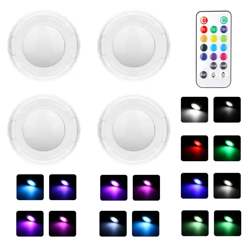 Wireless LED ice hockey light 4 pieces with remote control | LED cabinet lighting | closet light | battery-powered light | count
Wireless LED ice hockey light 4 pieces with remote control | LED cabinet lighting | closet light | battery-powered light | count