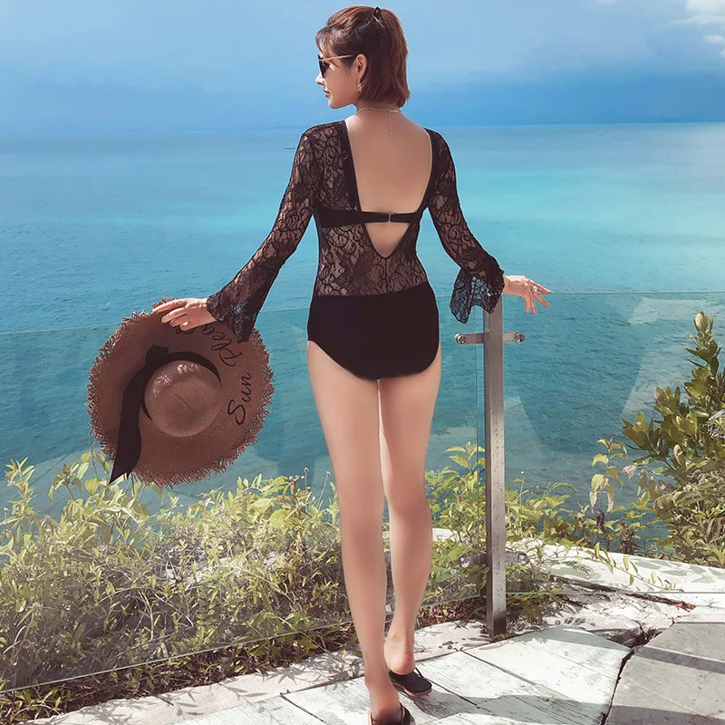 Black Lace Blouse Triangle Bikini Split Type Three-piece Set-Slimming Underwire Small Bust Gathering Swimsuit Women's
Black Lace Blouse Triangle Bikini Split Type Three-piece Set-Slimming Underwire Small Bust Gathering Swimsuit Women's