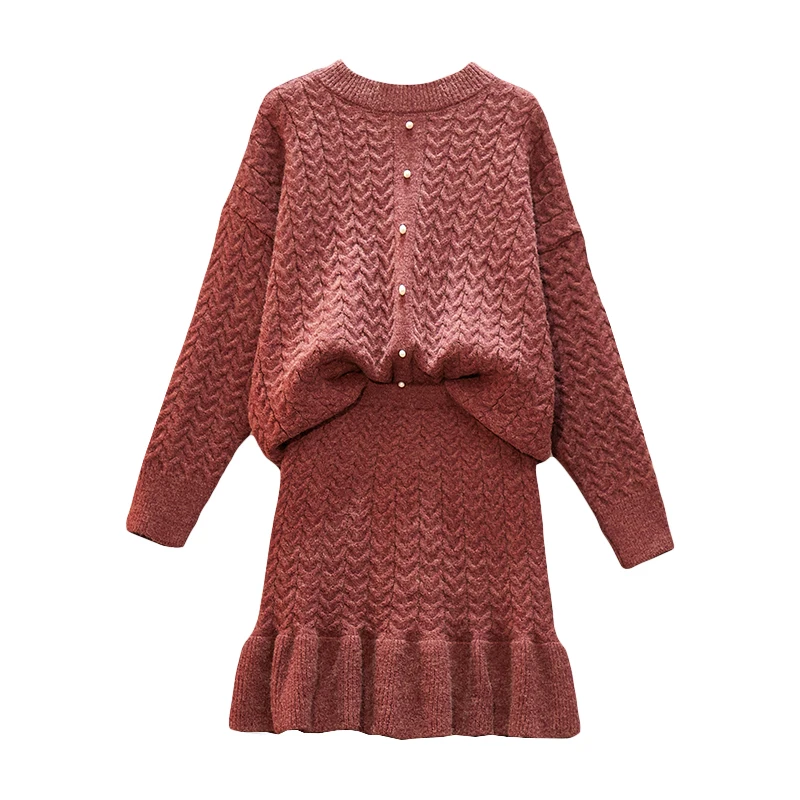 Big Yards Knitted Ladies' Twist Pullover Twinset Sweater Skirt Suit Women Casual 2 Pcs Clothing Set Knitwear Loose Outfit
Big Yards Knitted Ladies' Twist Pullover Twinset Sweater Skirt Suit Women Casual 2 Pcs Clothing Set Knitwear Loose Outfit