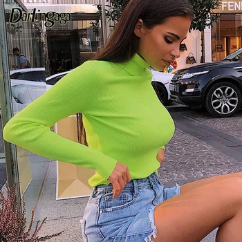 Darlingaga Winter turtleneck long sleeve t shirt women tops neon green fashion women's t-shirts knitted neon top tee shirt basic
Darlingaga Winter turtleneck long sleeve t shirt women tops neon green fashion women's t-shirts knitted neon top tee shirt basic