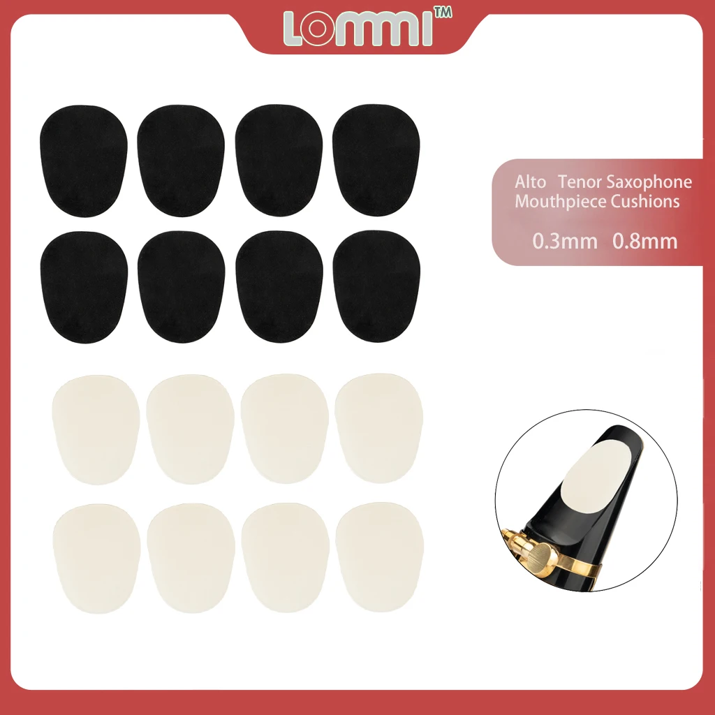 

LOMMI 8PCS Barition/Tenor/Alto Sax Saxophone Mouthpiece MTP Sax Patches Pads Cushions 0.3mm 0.8mm Woodwind Instrument Accessory