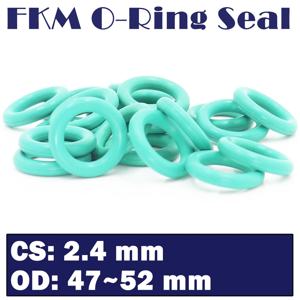 CS 2.4mm FKM Rubber O RING OD 47/48/49/50/51/52*2.4 mm 50PCS O-Ring Fluorine Gasket Oil seal Green ORing
CS 2.4mm FKM Rubber O RING OD 47/48/49/50/51/52*2.4 mm 50PCS O-Ring Fluorine Gasket Oil seal Green ORing